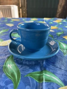 Homer Laughlin Fiesta Cup and Saucer Blue - Picture 1 of 5