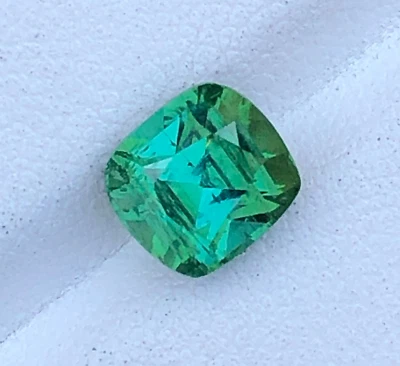 2.70 Carat Natural Cushion Cut Bluish Green Tourmaline Gemstone From Afghanistan - Image 1 of 4