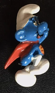 Vintage Peyo SEPP SMURF SUPERMAN MASH-UP 1.5” Enamel on Metal Brooch Pin Jewelry - Picture 1 of 6