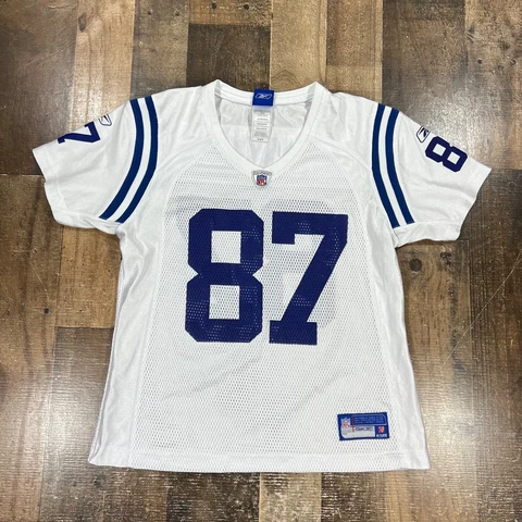 Indianapolis Colts Womens Jersey Medium White Reggie Wayne 87 Reebok NFL Top Cover