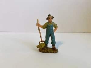 Rare East Germany Plastic Farmer with Pitchfork Figure - Picture 1 of 6