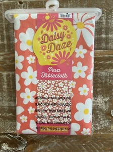 Pastel Daisy Vinyl Tablecloth 52 In X 52 In 60 In Round Pink - Picture 1 of 3
