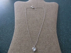 Coach Crystal Stone Heart Clear Necklace Silver plated - Picture 1 of 4