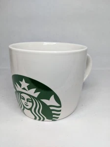 2016 Starbucks Coffee 4" Wide Mug White Green Half Mermaid Logo 16oz Cup Bowl - Picture 1 of 4