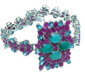 Isabella - Beauty of Nature natural 145.5 carat Ruby Emerald .925 Sterling Silve - Picture 1 of 4