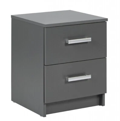 2 Schubladen Kommode Nachtkonsole Nachttisch ELENZIO 2S Graphitgrau - Bild 1 von 4