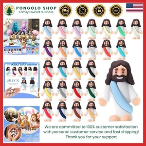 25 Pcs Little Jesus Figures - Mini Rubber Toys for Party Favors & Hide & Seek - Picture 1 of 8