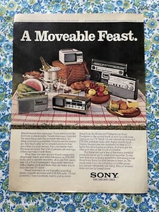Vintage 1979 Sony "A Moveable Feast" Portable Radios Stereos TV Print Ad - Bild 1 von 7