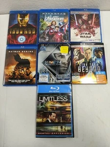 Blu ray Lot of 7 Batman Ironman Marvel XMen Limitless Star Trek Star wars - Picture 1 of 7