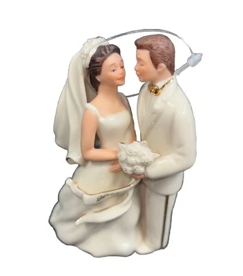 Lenox 2007 невесты и жениха торт Топпер или/украшение белый и золотой 4» новый - Изображение 1 из 4