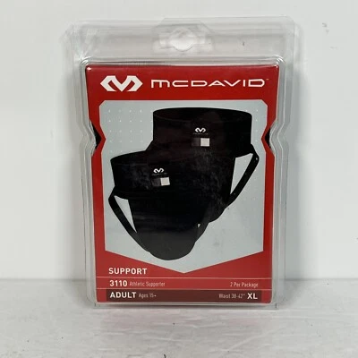 McDavid 3110RB Atheltic Supporter 2ct BLACK 38-42" Waist XL*NIP* - Image 1 of 3