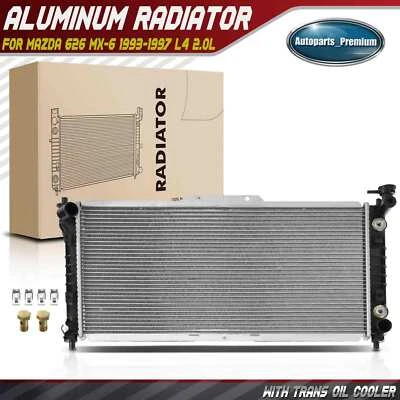 Radiador de aluminio para Mazda 626 MX-6 1993-1997 L4 2,0 L transmisión automática Foto 1 de 4