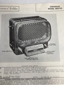 1950 SAMS PHOTOFACT Manual CHEVROLET MODEL 986388 Schematic Radio - Picture 1 of 3
