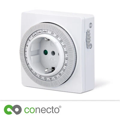 Mechanische Zeitschaltuhr 3500W 230V Timer Schalter Steckdose Zeitschaltung weiß - Bild 1 von 4
