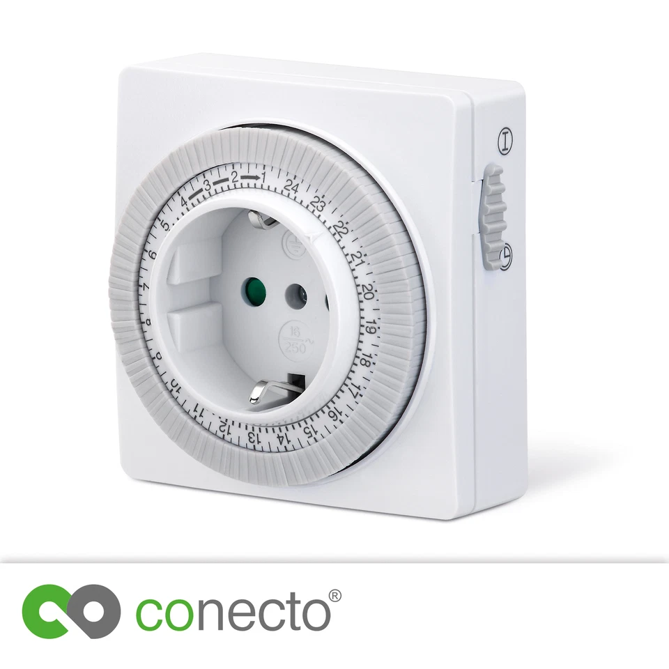 Mechanische Zeitschaltuhr 3500W 230V Timer Schalter Steckdose Zeitschaltung weiß - Bild 1 von 4