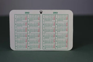ROLEX - Calendrier  Vert / Green Calendar - 2003-2004 - Picture 1 of 2