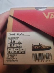 NEU Vans klassische Slipper 90er Grunge Gepard Leopard Herren Größe 4 Damen 5,5 neu im Karton - Bild 1 von 5
