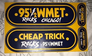 95 1/2 WMET Rocks Chicago*CHEAP TRICK rocks 951/2WMET Bumpers Sticker 80s - Picture 1 of 2