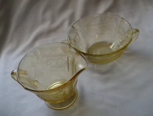 Vintage Federal Yellow Depression Madrid Glas 7 Stück Lot - Teller und mehr - Bild 1 von 7