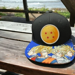 Dragonball Z Snapback Hat Crystal Ball Bioworld Black Orange Trucker NWT - Picture 1 of 6