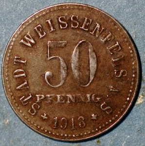 1918 Germany 50 Pfennig Weissenfels an der Saale Prussian province of Saxony - Picture 1 of 2