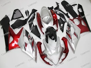 For 2005 2006 GSXR1000 Candy Red Silver ABS Injection Mold Bodywork Fairing Kit - Picture 1 of 9