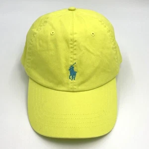 Polo Ralph Lauren Baseball Cap Hat Chino Yellow Lime Strap back One Size Pony - Foto 1 di 9
