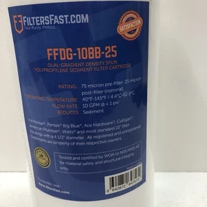 FILTERS FAST.COM FFDG-1088-25 DUAL GRADIENT SEDIMENT FILTER CARTRIDGE  - Picture 1 of 4