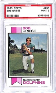 1973 Topps #295 Bob Griese Miami Dolphins Football Card PSA 9 MINT ID:45141 - Picture 1 of 2