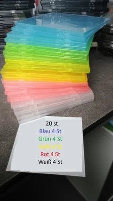 20 MediaRange Slim Case CD Hüllen bunt unzerbrechlich bruchsicher für DVD BD CD - Bild 1 von 4