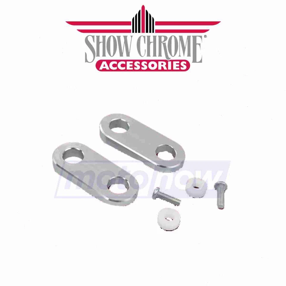 Show Chrome Handlebar Riser Shims for 2001-2012 Honda GL1800A Gold Wing ABS jy - Изображение 1 из 4