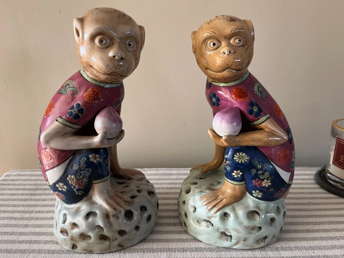 陶瓷古董中国猴子雕像、雕像| eBay