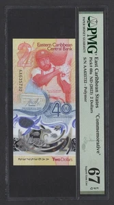 East Caribbean States 2 Dollars ND(2023) P60a Uncirculated Grade 67 - Picture 1 of 2