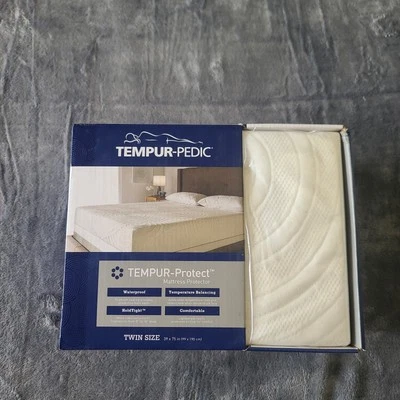 Tempur-Pedic Protect Waterproof Mattress Protector, White, Size Twin 39 x 75 in