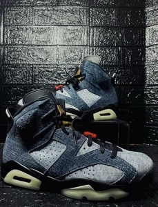2019 Nike Air Jordan Retro (6)VI Denim (CT5350-401)Bball Sneakers Sz M/10.5 - Picture 1 of 9