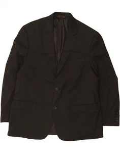 IZOD Mens 2 Button Blazer Jacket US 44 3XL Black Pinstripe Polyester UC01 - Picture 1 of 3