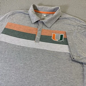 University of Miami Hurricanes Shirt Herren Large Grau Polo Kurzarm NCAA - Bild 1 von 7