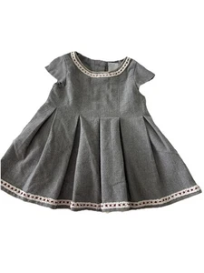 Tahari Dress Girls Size 2T Gray Lined Button Accents - Picture 1 of 8