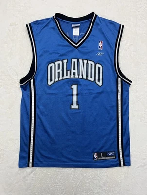 Camiseta Orlando Magic Para Hombres Grande Azul NBA Baloncesto Tracy McGrady Reebok Camisa Foto 1 de 4