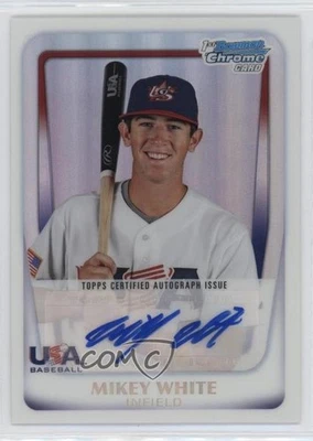 2011 Bowman Chrome USA 18U National Team Refractors /417 Mikey White Auto - Image 1 of 2