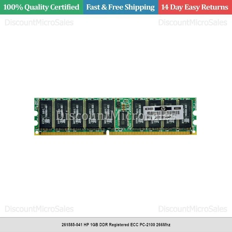 261585-041 HP 1GB DDR Registered ECC PC-2100 266Mhz - Image 1 of 1