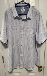 7 Diamanten Hemd Herren 3XL weiß blau 4 Wege Stretch Performance Knopfleiste feuchtigkeitsableitend - Bild 1 von 7