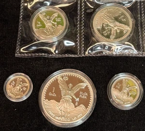 1992 Mexico .999 Silver Proof Libertad Set 1ozt, 1/2ozt, 1/4ozt 1/10ozt,1/20ozt - Picture 1 of 4