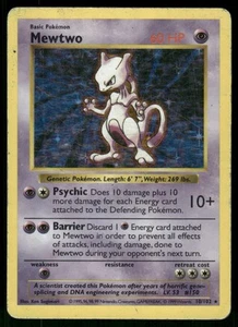 1999 Heavy Played Pokemon Mewtwo 10/102 Shadowless Base English - Picture 1 of 2
