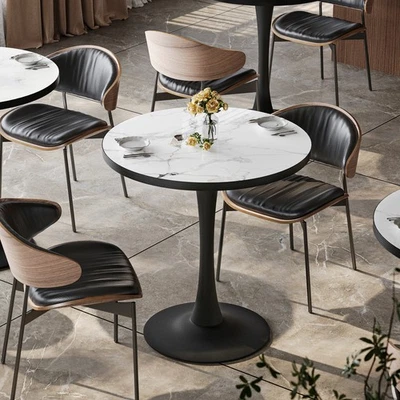 Leisure Marble Dining Table Modern Dining Room Table Round Coffee Table No Chair - Image 1 of 4