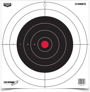 Birchwood Casey 12" Eze-Scorer Bull's-Eye Practice Shoot-Up 13-Inch, multi - Picture 1 of 4