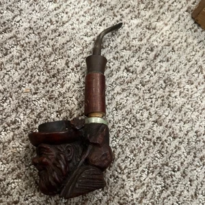 Vintage Hand Carved Hobo Figure Smoking Pipe - Picture 1 of 8