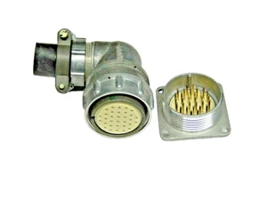 F30mm 32PIN NOS CONNECTOR MALE/FEMALE  AMPHENOL, CANNON TYPE SILVER PLATED SET-1 - Picture 1 of 3