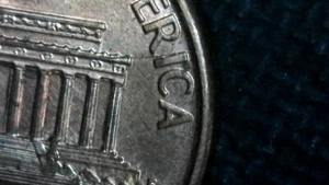 Lincoln, Penny, 1993, Stanzriss auf Rückseite - Bild 1 von 3