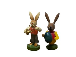 Vintage ESCO Erzgebirge Holz geschnitzt bemalt Osterhase Kaninchen handgefertigt - Bild 1 von 8